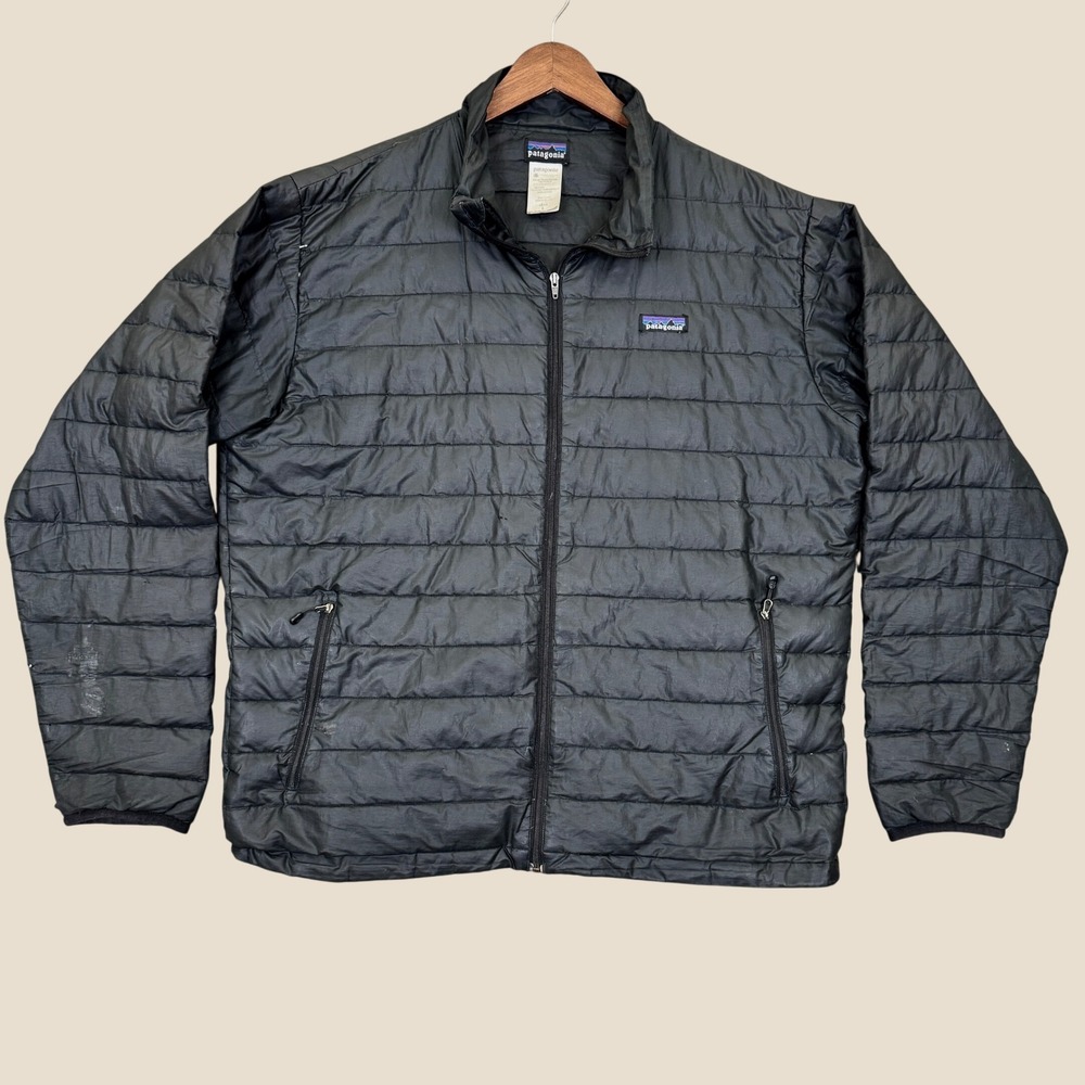 Patagonia Down Sweater Jacket Mens L Black 800 Fill Goose Down Puffer 84673 FA12